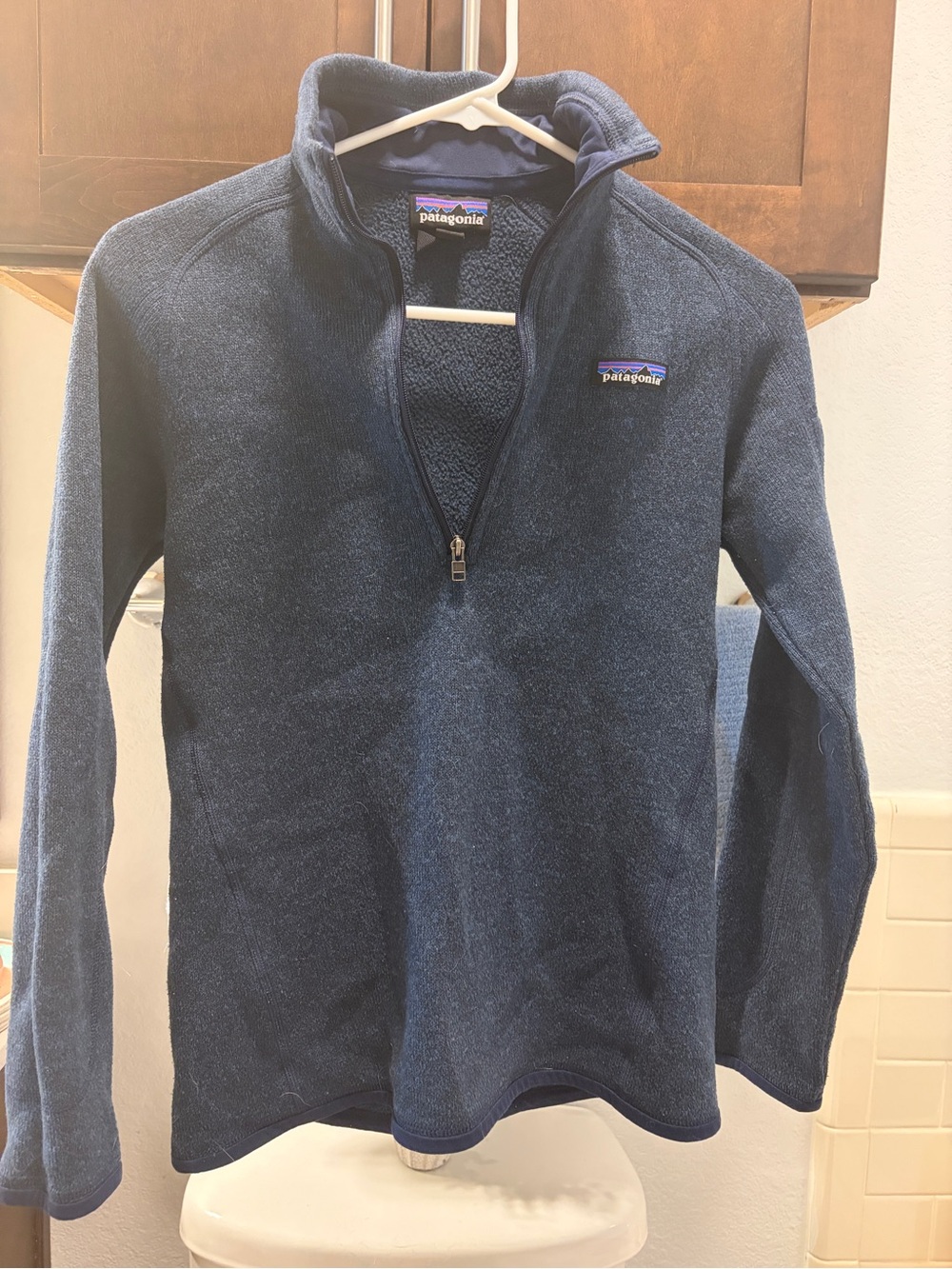 Patagonia Womens Navy Quarter-Zip Fleece Pullover